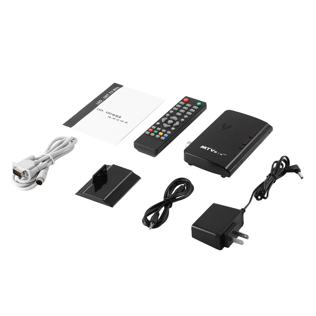 Светодиодный коробка MTV HD lcd CRT tv BOX AV to VGA RF to VGA внешний цифровой ТВ тюнер PC BOX приемник тюнер