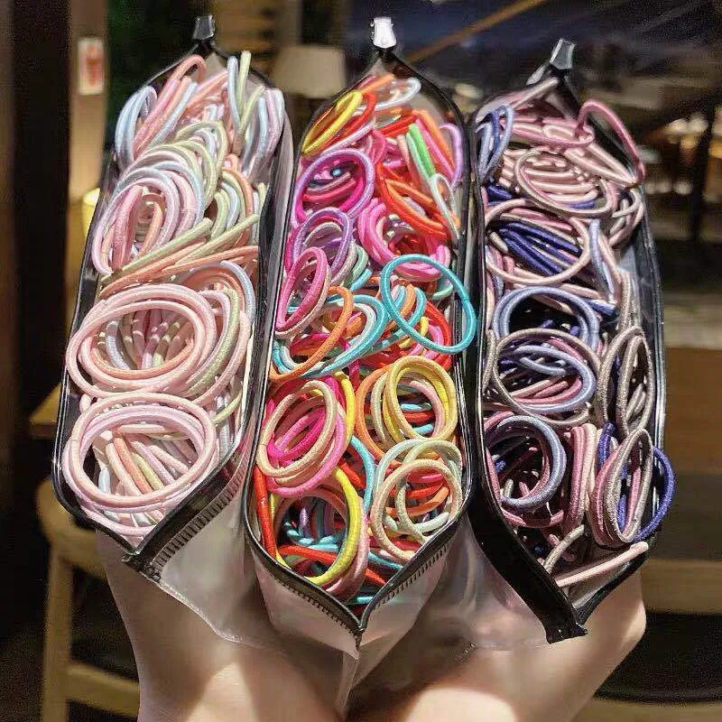 

100Pcs/lot Hair Bands Girl Fashion Elastic Rubber Band Child Baby Girls Ponytail Hairpins Headband Hair Accessories for hair