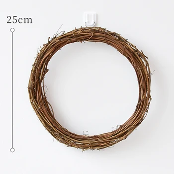 

10/15/20/25/30/40CM Rattan Ring Artificial Christmas Flowers Garland For Home Garland Xmas Decoration Home Stairs Fire Surround