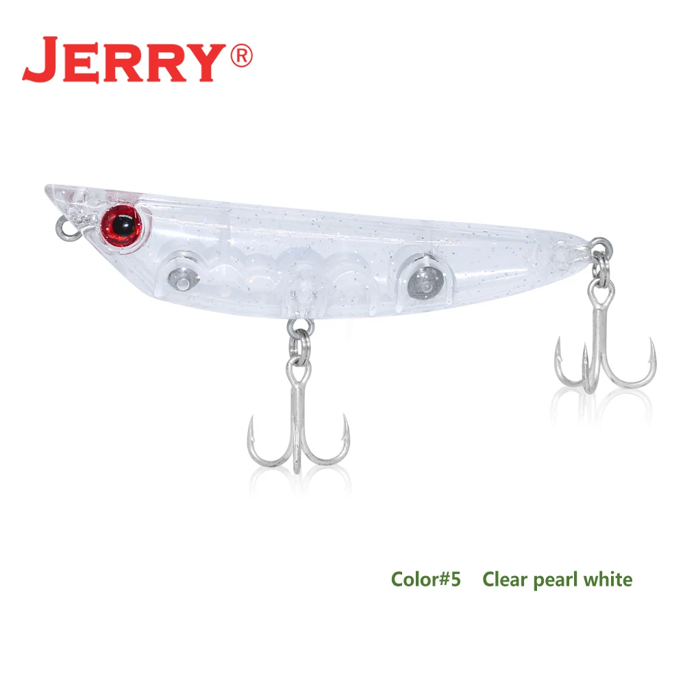 Jerry, 1 шт., 80 мм, 7,8 г, плавающий Поппер, для прогулок, для собак, на поверхности, для верхней воды, искусственная приманка, рыболовные приманки, рыболовные снасти, оборудование, pesca - Цвет: Clear pearl white