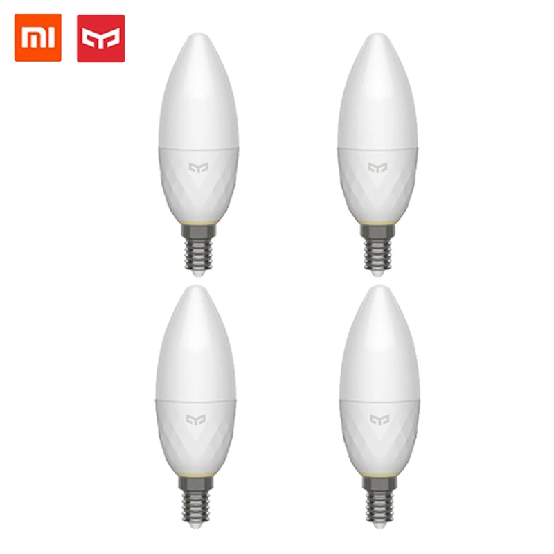 4 pieces Yeelight светодиодный светильник E14 умная bluetooth сетчатая версия с Yeelight сетчатый шлюз mi jia mi Home App xiaomi youpin Свеча лампа новая - Комплект: 4 pieces