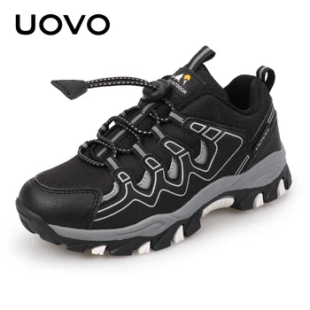 

UOVO 2020 New Styles Black Boys Sneakers Kids Breathable Children Hiking Shoes Spring And Autumn Outdoor Footwear Eur #27-39