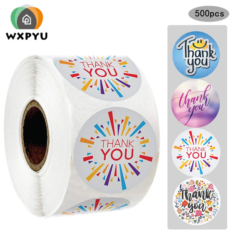 500 шт многоцветная причудливая наклейка спасибо этикетки для печати упаковка