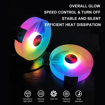 

Computer Case Fan 120mm 6Pin Quiet Cooling Fan RGB LED CPU Cooler with Speed Control