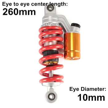 

260MM Damper Spring Rear Suspension Scooter Pit Dirt Bike Motorcycle Moto Quad Air Shock Absorber D40