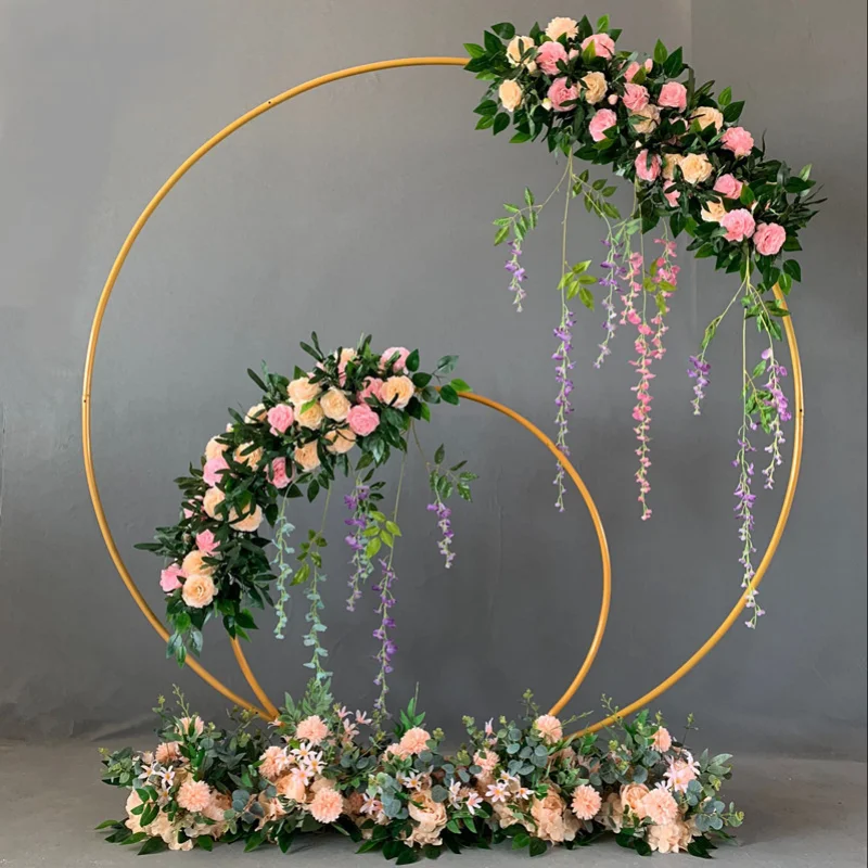 錬鉄製の結婚式のアーチ シングルチューブリングの棚 装飾的な背景 丸い花のドアのアーチのアクセサリー ウェディング アーチ Aliexpress