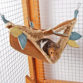 

Winter Warm Hamster Hanging House Super Soft Diamond Velvet Comfortable Plush Nest Swing Winter Warm Loft Corner Bed Pet Hammock