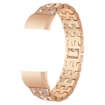 

2019 for wearable devices Bling Stainless Steel Metal Bracelet Strap Band Replacement for Fitbit charge 2 support smartwatch