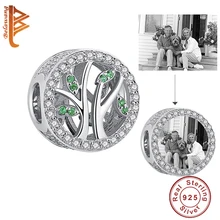 Belawang Аутентичные 925 стерлингового серебра семья Дерево жизни бусины индивидуальная Настройка фото бусина-Шарм Для Браслеты Сделай Сам аксессуары для рукоделия