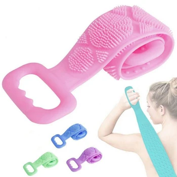 

Bath Silicone Brushes Towel Rubbing Back Mud Peeling Body Exfoliating Massage Shower Extended Scrubber Skin Clean Shower Brushes