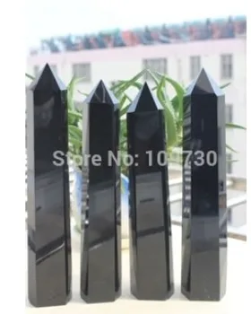 

YM 329 4 Nature QUARTZ CRYSTAL Obsidian WAND POINES HEALIHG