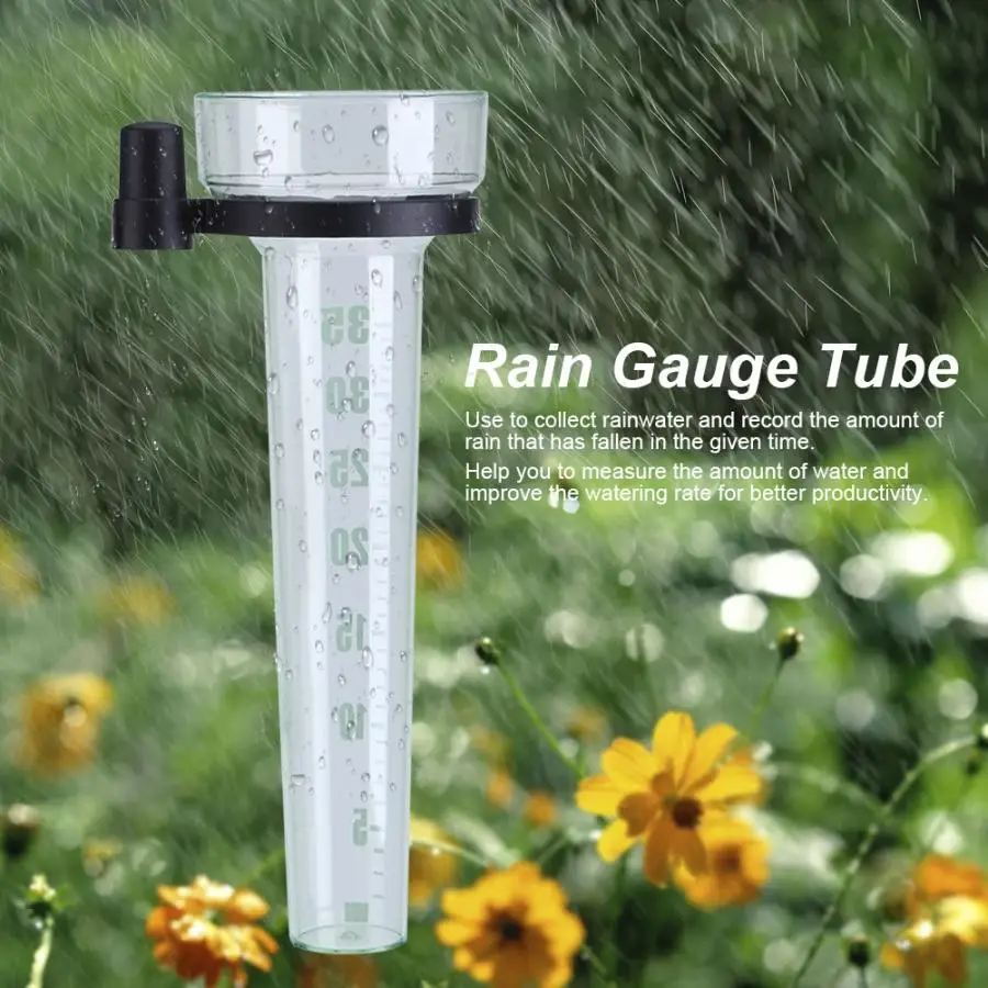 

Yard 35mm Capacity Plastic Rain Gauge Tube Accurate Measurement for Garden Water Ground Measuring Access