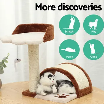 

Cat Climbing Tree Frame Scratching Post Board Scratcher Tower Condo House Hanging Toy Pet Activity Center Climbing Jumping Toy