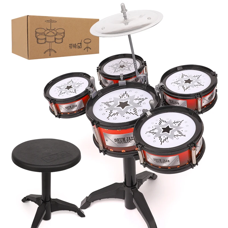 Simulation Drum Set Junior Drums Kit Jazz Drums Percussion Musical Instrument Wisdom Development Toys Children Kid Gifts musical instrument,music toys,early education toys,educational toys