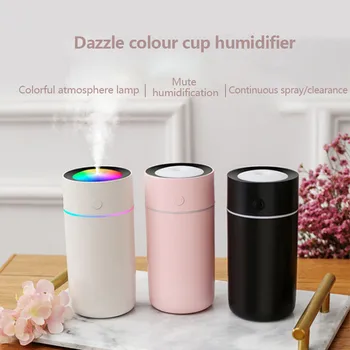 

ELOOLE 320ML High Quality Creative New Dazzle Colour Cup Humidifier Vehicle Muting Colorful Night Light The USB Mini Humidifier