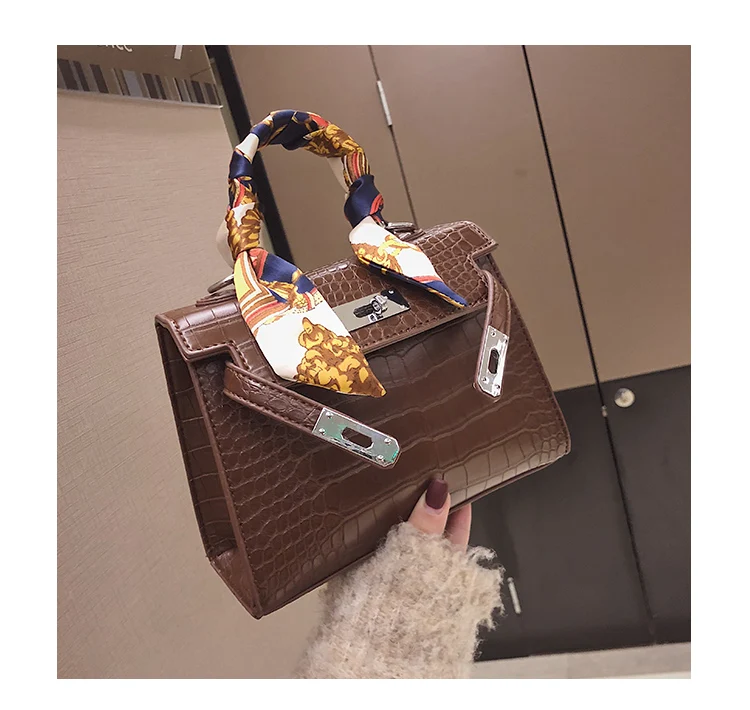 JUILE Ретро крокодиловый узор сумки женская маленькая лента сумка емкость Повседневная брендовая дизайнерская сумка на плечо женские сумки-клатчи
