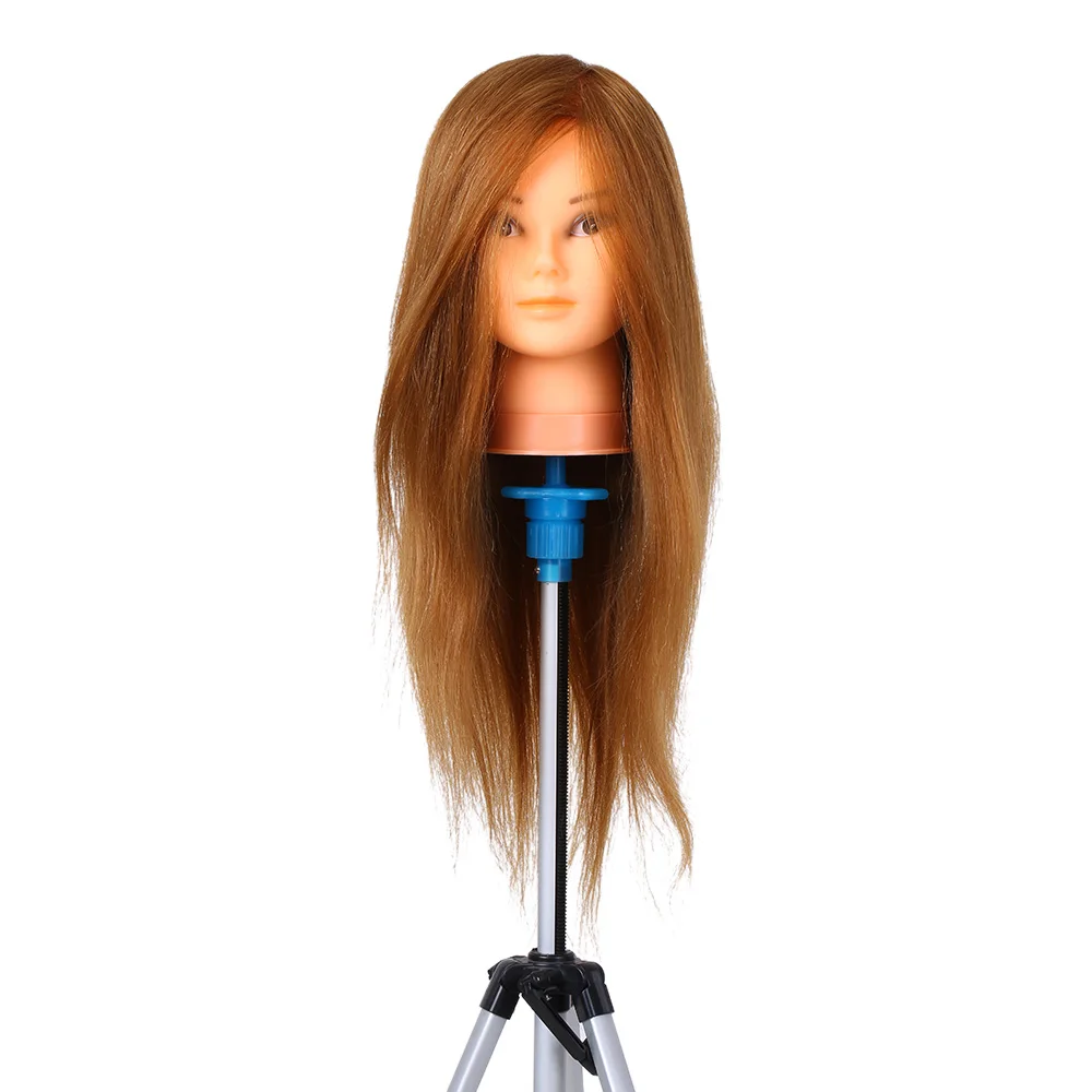 

100% Human Hair Training Practice Head Real Hair Mannequin Practice Dummy Head Cosmetology Training Manikin Head Salon Tool