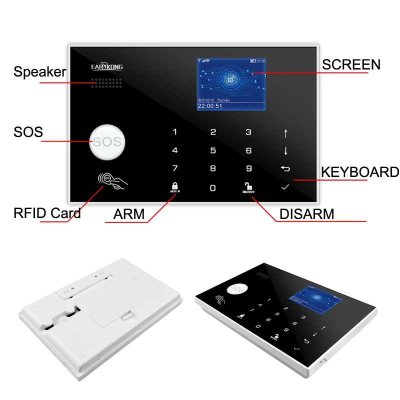 Wifi GSM сигнализация 433 МГц беспроводной и проводной Детектор Охранная сигнализация RFID TFT lcd сенсорная клавиатура 11 языков совместимый с Alexa