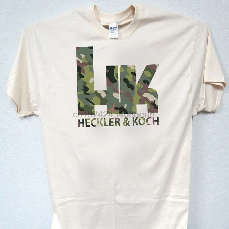 HK 2nd Amendment Heckler &amp Koch Camo Logo T-SHIRT SHIRT T-1007 Ivy L@@K |