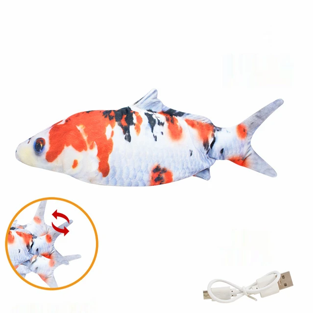 Cat Toy Fish USB Electric Charging Simulation Fish Cat Pet Chew Bite Interactive Cat Toys Dropshiping Moving Floppy Wagging Fish Style 9
