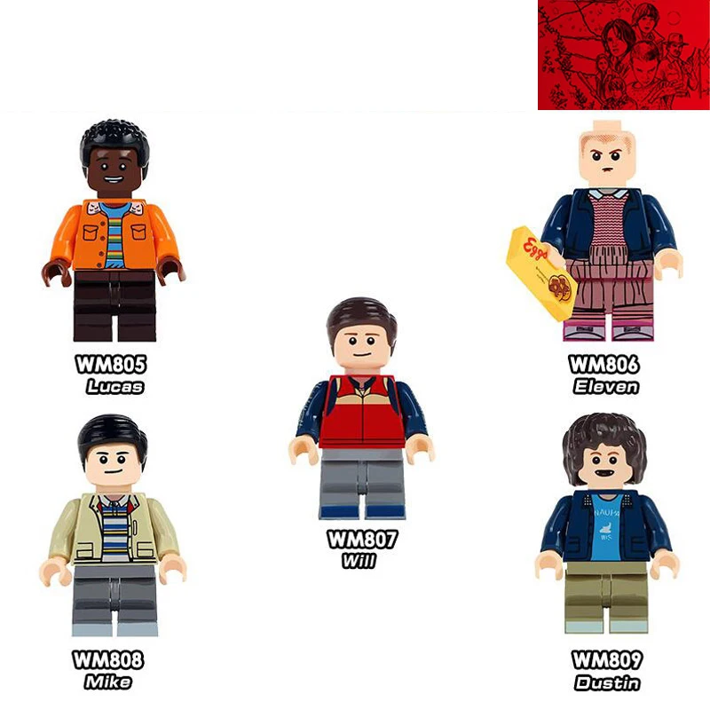 

anime Stranger Things 3 building block toy Will Mike Eleven Dustin Lucas figure Mini block Cartoon Movie tv children kids toy