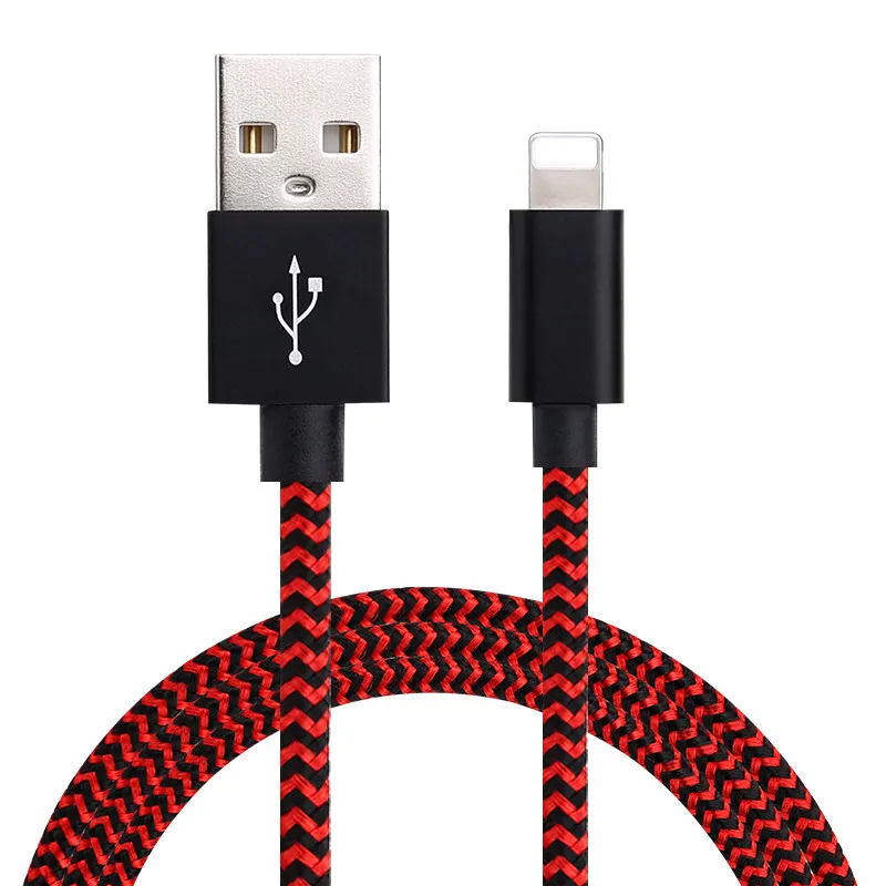 

2M Mobile Phone Data Cable for Apple Android Type-C Nylon Programming Data Cable Charging Cable