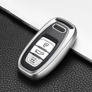 

TPU Leather Car Key Case For Audi A4 A4L A5 S5 A6 Q5 SQ5 3 Buttons Smart Remote Key Case Remote Holder Keychain Car Aceessories
