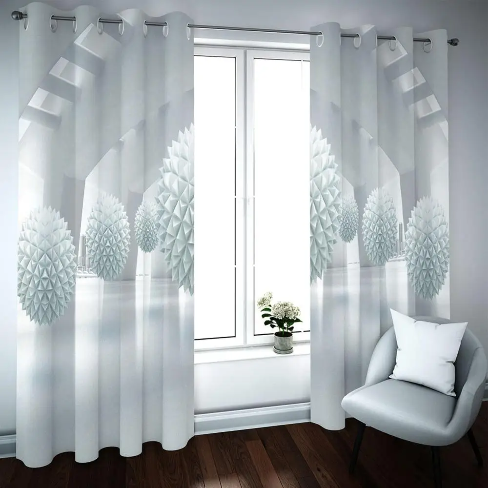 Blackout Curtains European Style Curtains For Window Bedroom Living Room Drapes White Ball Kitchen Cafe Curtains Curtains AliExpress