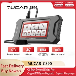 【BFAE15】Professionnel MUCAR CS90 OBD2 Tout Outil De Diagnostic De Voiture 28 Réinitialise Code Pin Lecteur Plein OBD 2 Fonction Gratuite À Vie Sgc 