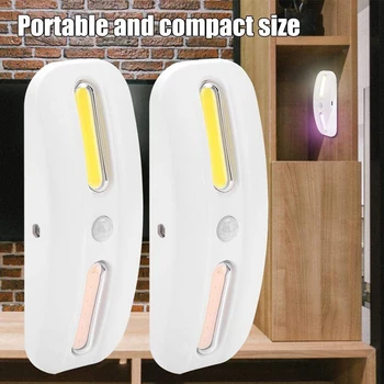 

LED COB Human Body Induction Motion Sensor Small Night Light Wall Lamp Sterilized Night Light for Cabinet Corridor Lighting