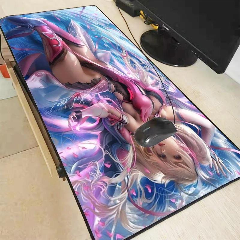  XGZ Sexy Chest Girl Large Game Side Locking Edge Mouse Pad Laptop Keyboard Desk Dota 2 400x900 / 80