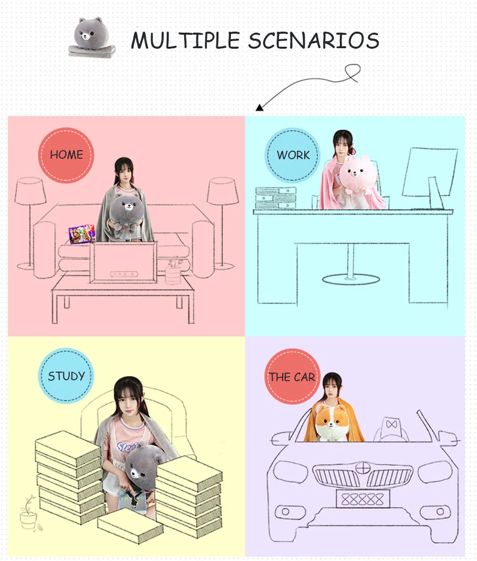 Macaco de Pelúcia Travesseiro com Cobertor Decoração para Sofá da Sala de Presente de Aniversário Feliz Kawaii Brinquedos Novo Bonito Macio Stuffed Boneca Almofada Brinquedo 13 Cobertor Decoração Para Sofá da Sala de
