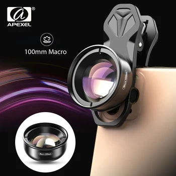 

APEXEL HD optic camera phone lens 100mm macro Mobile lens super macro Camcorder lenses for iPhone Samsung all smartphone