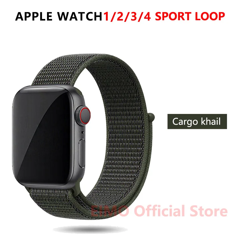 cargo khaki Ремешок для apple watch 44 мм 40 мм apple watch 5 4 iwatch band 5 4 42 мм 38 мм спортивный нейлоновый браслет аксессуары для часов - Цвет ремешка: cargo khaki