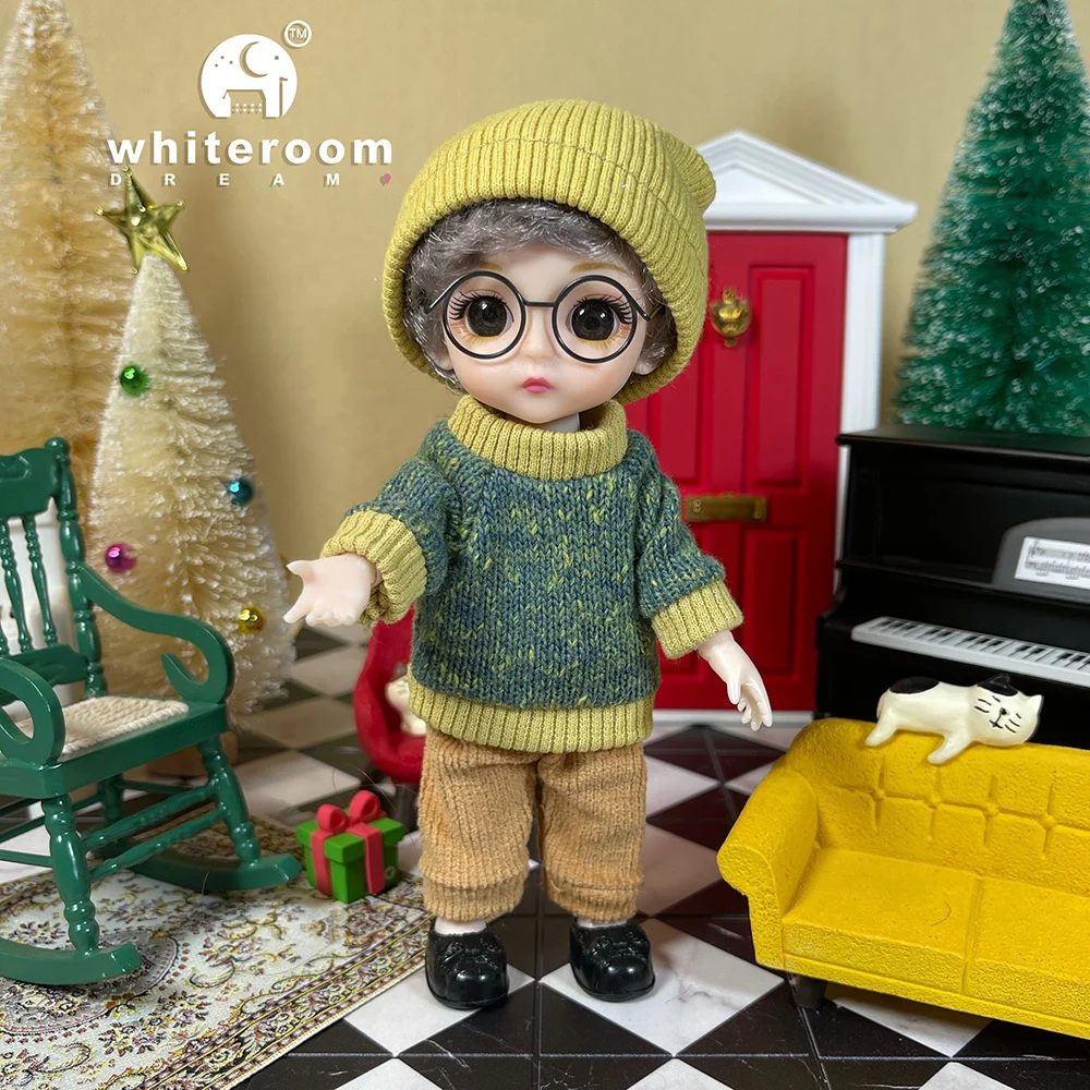 2024 New Christmas Gift Doll For Children Girl BJD Naked Blue Eye PVC Face Clothes Accessories16cm 13 Movable Joints Ppresent 2