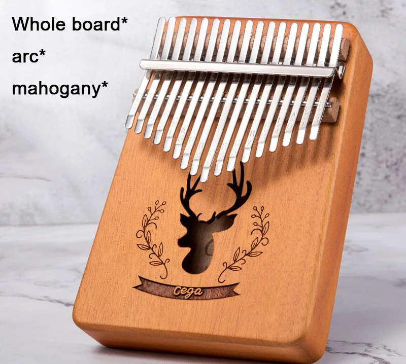mahogany Последние 17 клавиш Kalimba большого пальца фортепиано из красного дерева вся доска палец пианино твердой древесины студента начинающих Синий Зеленый клавиатура инструмент - Цвет: mahogany