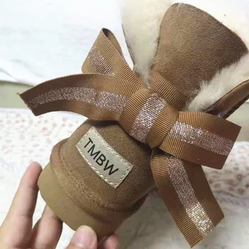 

Free Shipping Custom Made Natural Wool Shoes Women 2019 Woman Winter Classic Snow Boots Genuine Sheepskin Women's Boots