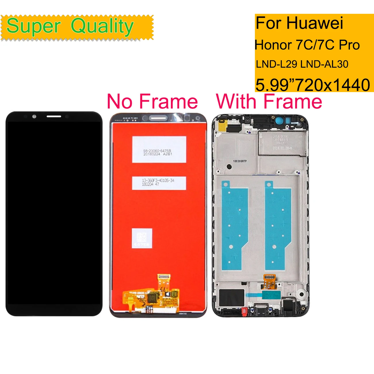 

10Pcs/lot For Huawei Honor 7C pro LND-L29 LND-AL30 LND-AL40 LCD Display Touch Screen Digitizer Assembly With Frame Replacement