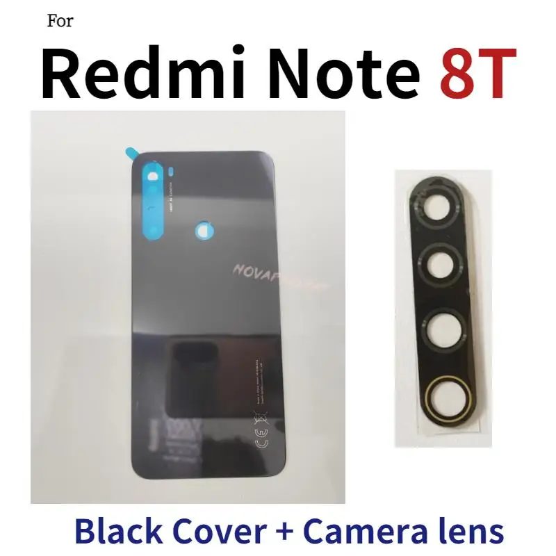 frame for iphone Novaphopat Original For Xiaomi Redmi Note 8T Back Cover Glass Battery Door Rear Case Panel Back Housing Camera Lens frame for iphone Housings & Frames