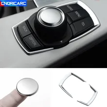 Estilo do carro console multimídia botões quadro decoração capa guarnição para bmw 1/2 series tourer f45 f20 f21 acessórios interiores