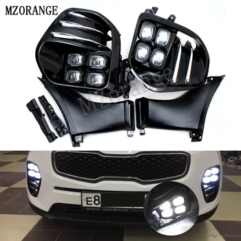 

MZORANGE For Kia Sportage KX5 2016 2017 2018 Plug and Play Car DRL Waterproof LED Daytime Running Light LED Fog Lamp Daylight