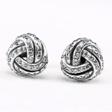 Оригинальные сверкающие серьги-гвоздики с сердечком и кристаллами для женщин, 925 пробы серебряные серьги, свадебный подарок, изысканные европейские ювелирные изделия