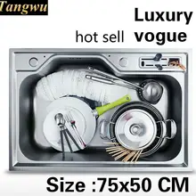 Квартира Многофункциональные кухонные Одиночная раковина в форме корыта посуду Роскошные 304 из нержавеющей стали Лидер продаж 75 х 50 см