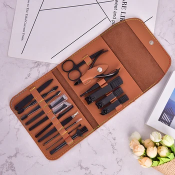 

New 16 In 1 Nail Cutter Professional Stainless Steel Scissors Grooming Kit Art Cuticle Utility Tools Nail Clipper Manicure Sets