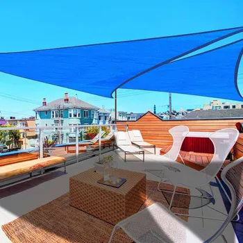 

Yescom 2x 11.5' Triangle Sun Shade Sail Patio Deck Beach Garden Yard Outdoor Canopy Cover UV Blocking (Blue)