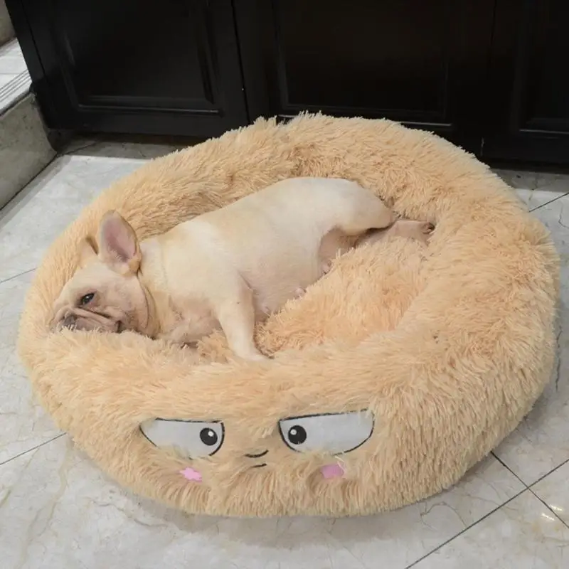

Pet Dog Bed Dog Baskets Donut Fall and Winter Soft Warm Fleece Mat Kennel For Cat Puppy Warming Dog House