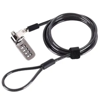 

Notebook Laptop Combination Lock Security Cable - 4 Digit Password Protections, Theft Deterrent - with Sturdy Thick Black Securi