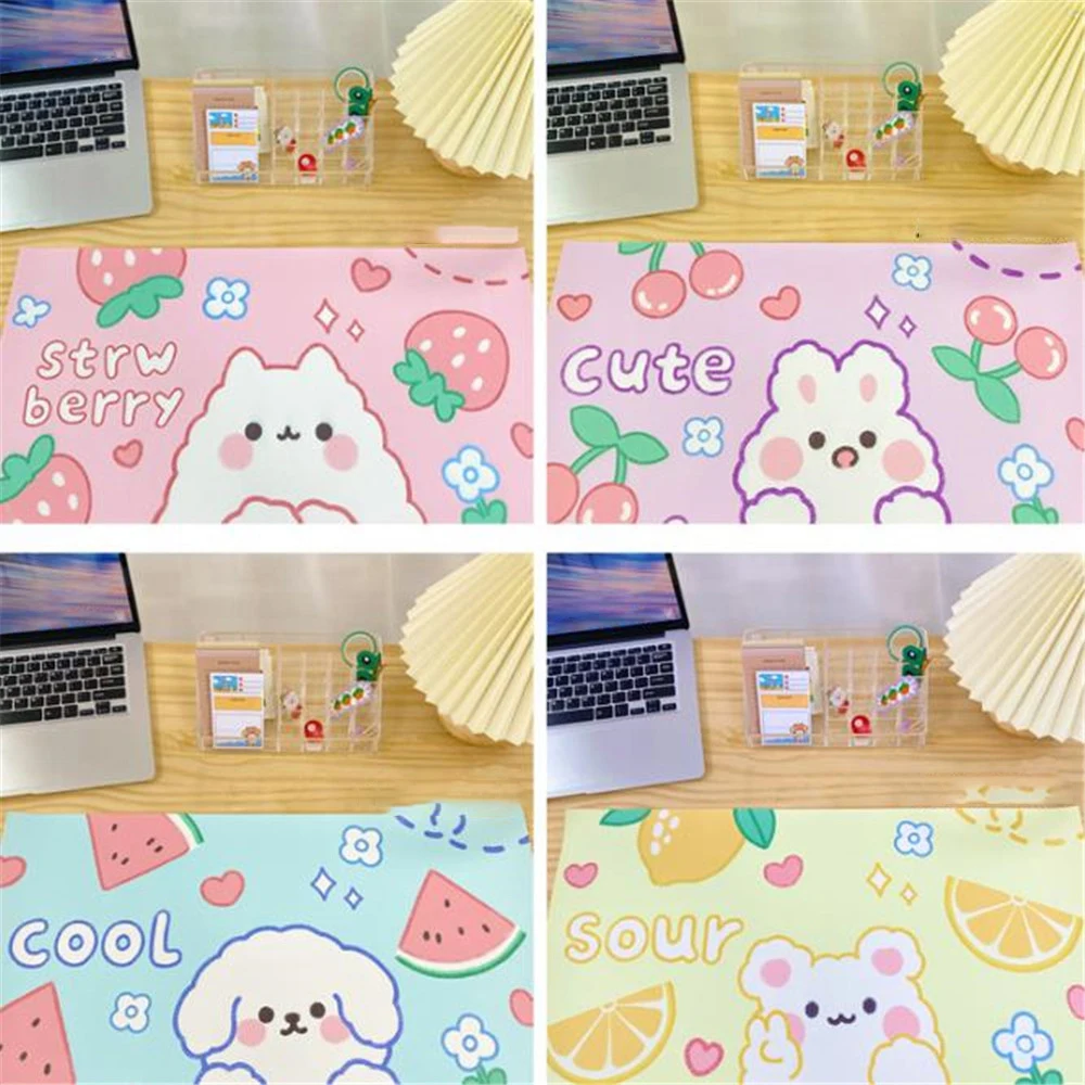 1pc Kawaii Mouse Pad Large Cherry Bunny Non-slip Desktop Table Mat Student Desk Mat Cute Bear Bunny Mouse Pad Large Game Mat