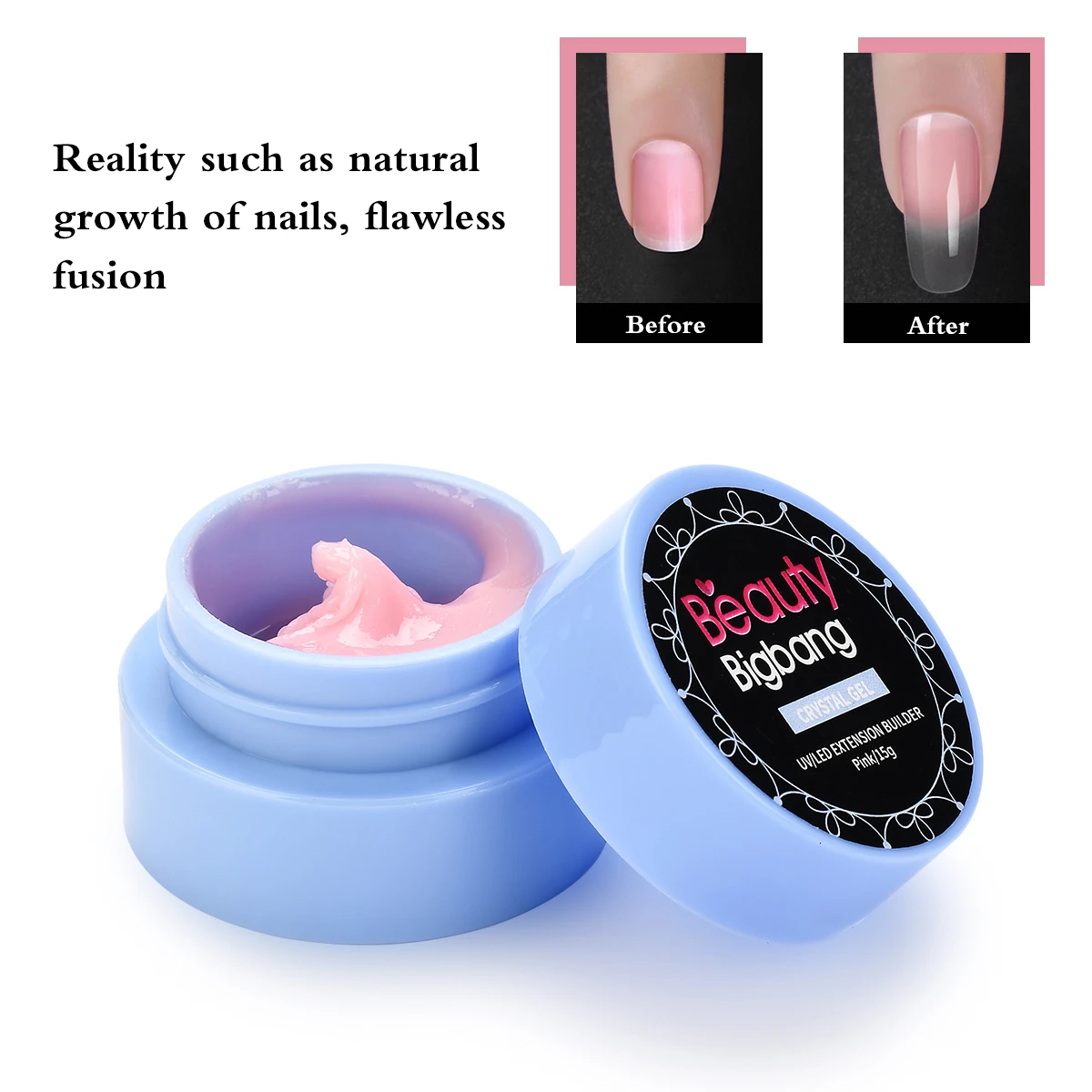 Kaufen BeautyBigBang 15g Nagel Builder Gel DIY Verlängern Nagel Tipps Verlängerung Kleber Kristall Gelee Nail art UV LED Lampe Builder gel