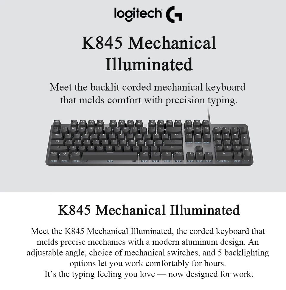 gaming computer keyboard Logitech K845 Mechanical Gaming Keyboards 104 Keys USB Wired Backlight Wired Keyboard For PC Computer Gaming Keyboard pc gaming keypad